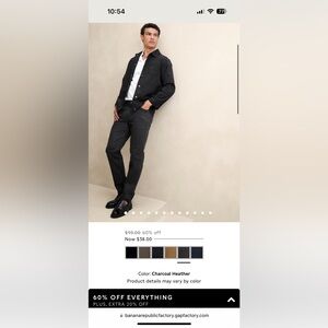 Athletic Travel Pant , Charcoal Heather, Size 31x30. NEW WITH TAGs!